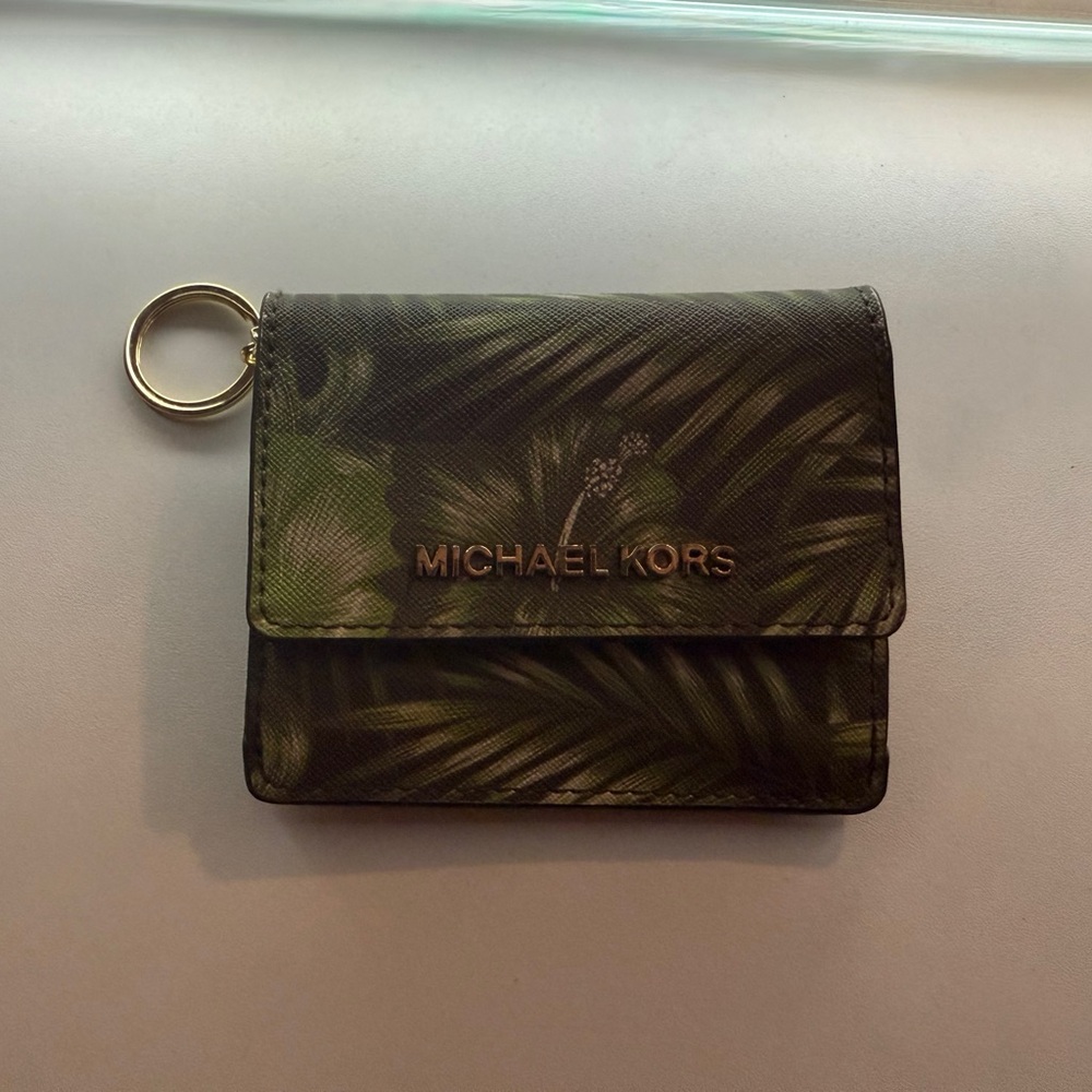 Michael Kors Tropical Green Wallet with Gold Accent